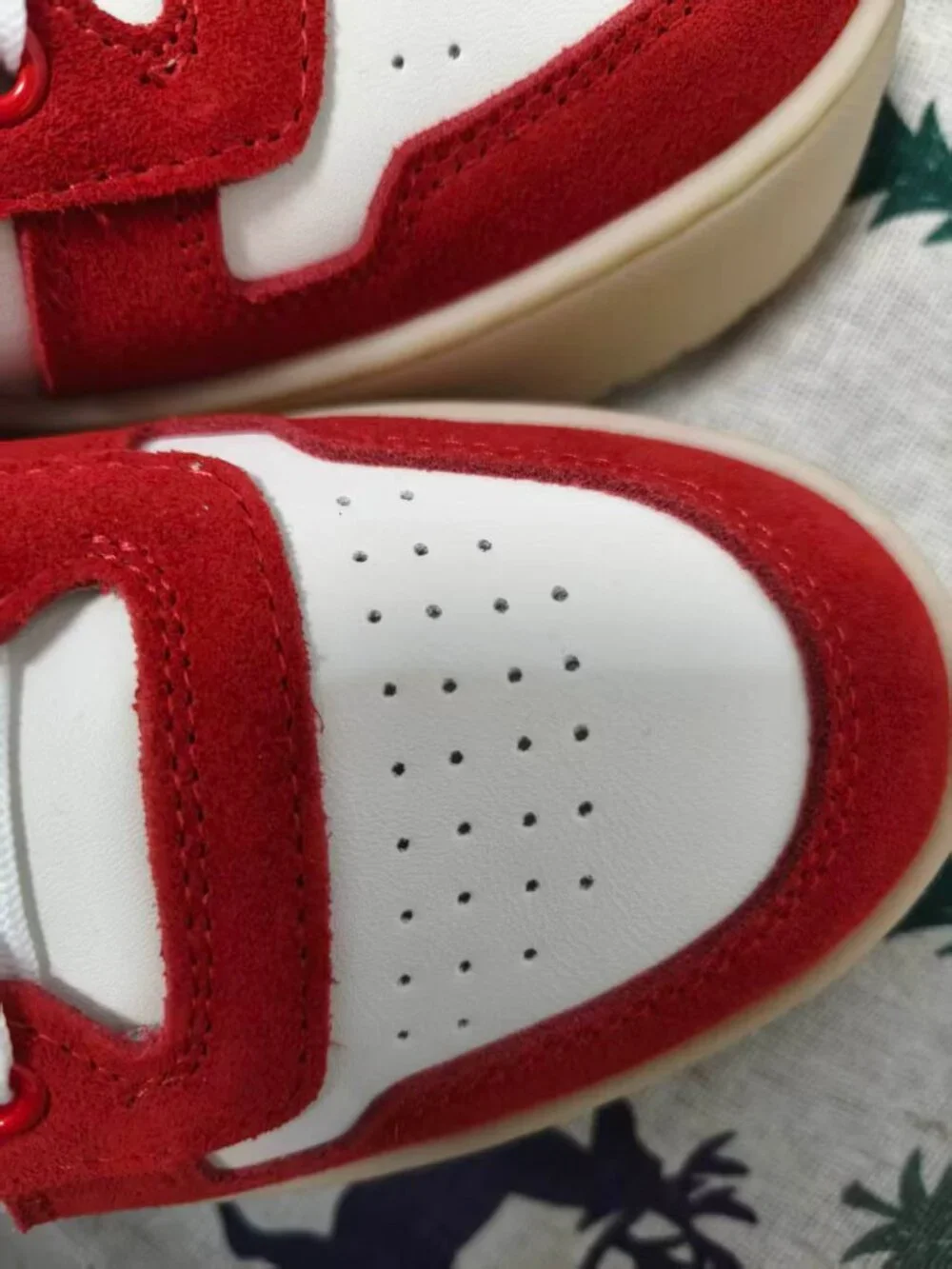 Prada Downtown Bold Sneakers, White & Red Leather Low-Top Shoes